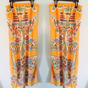 Colorful Summer Maxi Tube Dress w/double Split